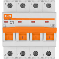 Автоматический выключатель TDM ELECTRIC ВА47-29 4Р 1А 4.5кА С SQ0206-0116