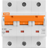 Автоматический выключатель TDM ELECTRIC ВА47-125 3Р 20А 15кА С SQ0208-0075