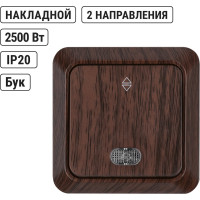 Проходной переключатель TDM ELECTRIC Ладога бук ОП одноклавишный с подсветкой SQ1801-0032