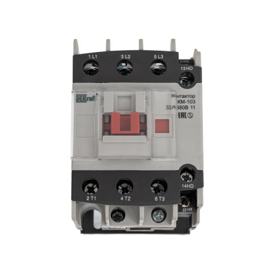 Контактор DEKraft КМ103-032A-380B-11 АС3 1НО+1НЗ 22124DEK 293779