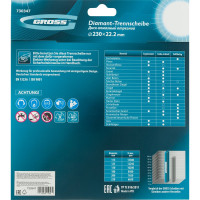 Диск алмазный отрезной турбо (230х22.2 мм) GROSS 730347