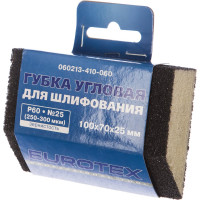 Губка угловая для шлифования средняя жесткость №25 (100x70x25 мм; Р60) EUROTEX 060213-410-060