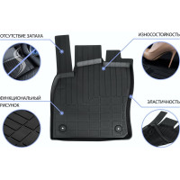 Коврики салона Rival литьевые, для Volkswagen Polo, седан, 2009-н.в, 5 шт. 65804001