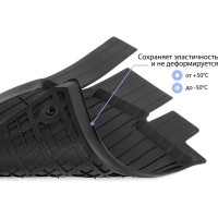 Коврики салона Rival литьевые, для Volkswagen Polo, седан, 2009-н.в, 5 шт. 65804001