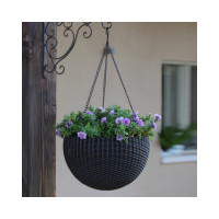 Подвесное кашпо Keter Rattan Style Hanging графит 229545