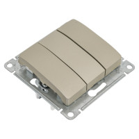 3-клавишный механизм выключателя Systeme Electric скрытой проводки Glossa 10А IP20 3 10AX платина GSL001231