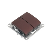 2-клавишный механизм выключателя Systeme Electric скрытой проводки Glossa 10А IP20 5а 10AX баклажан GSL001153