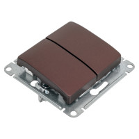 3-клавишный механизм выключателя Systeme Electric скрытой проводки Glossa 10А IP20 5 10AX баклажановый GSL001151