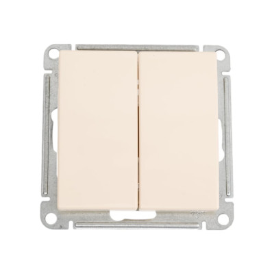 2-клавишный механизм выключателя Systeme Electric скрытой проводки W59 10А IP20 10AX слоновая кость VS510-252-2-86