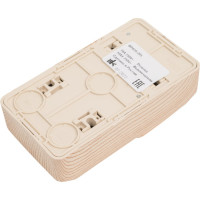 Блок 1-местная розетка + 2-клавишный выключатель Systeme Electric открытой проводки Этюд без заземления сосна BPA16-205D