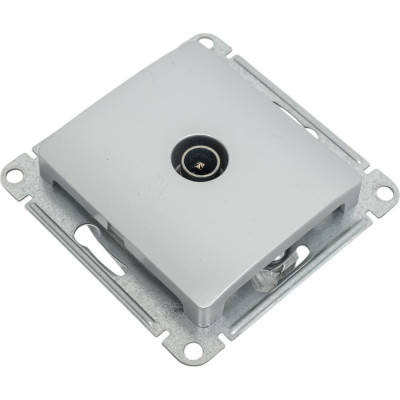 1-местный механизм проходной TV розетки Systeme Electric СП Glossa 4DB алюминий GSL000392