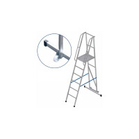 Лестница-платформа MEGAL фиксированной высоты - ЛПФВА Н=1.8-5 передвижная с траверсой 040804