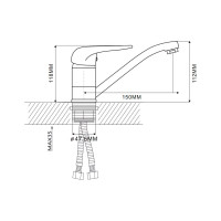 Смеситель для кухни с гайкой Ekko E45102