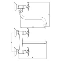 Смеситель для кухни СоюзКран настенный, круглый излив 25 см, керамическийкран-буксы 1/2, хром, цинк SK10-S204 567-064