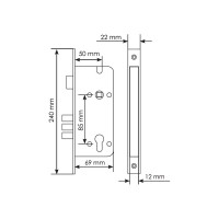 Замок под цилиндр с тремя ригелями MORELLI L03 PG 9008929