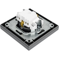 Розетка Systeme Electric AtlasDesign Сталь с/з со шторками, 16А, в сборе SE ATN000944