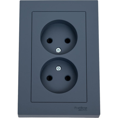 Розетка Systeme Electric AtlasDesign Грифель б/з двойная, со шторками,16А, в сборе SE ATN000722