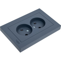 Розетка Systeme Electric AtlasDesign Грифель б/з двойная, со шторками,16А, в сборе SE ATN000722