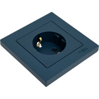 Розетка Systeme Electric AtlasDesign Изумруд с/з со шторками, 16А, в сборе SE ATN000844
