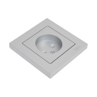Розетка Systeme Electric AtlasDesign Алюминий б/з, 16А, в сборе SE ATN000340