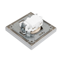 Розетка Systeme Electric AtlasDesign Алюминий б/з, 16А, в сборе SE ATN000340
