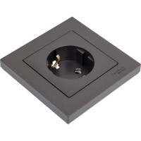 Розетка Systeme Electric AtlasDesign Мокко с/з со шторками, 16А, в сборе SE ATN000644