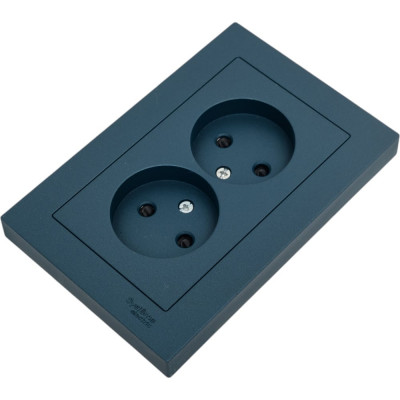 Розетка Systeme Electric AtlasDesign Изумруд б/з двойная, со шторками,16А, в сборе SE ATN000822