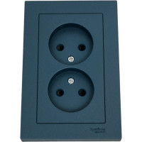 Розетка Systeme Electric AtlasDesign Изумруд б/з двойная, со шторками,16А, в сборе SE ATN000822