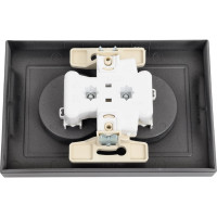 Розетка Systeme Electric AtlasDesign Сталь б/з двойная, со шторками,16А, в сборе SE ATN000922