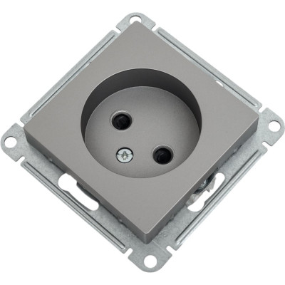 Розетка Systeme Electric AtlasDesign Сталь б/з  со шторками, 16А, механизм SE ATN000949