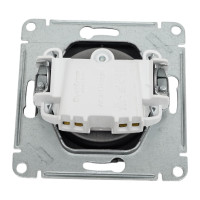 Розетка Systeme Electric AtlasDesign Сталь б/з  со шторками, 16А, механизм SE ATN000949