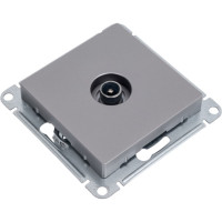 Розетка TV Systeme Electric AtlasDesign Сталь проходная 4DB, механизм SE ATN000992
