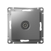 Антенная розетка Systeme Electric AtlasDesign Сталь одиночная TV коннектор, механизм SE ATN000993