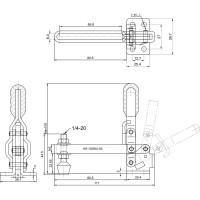 Зажим с вертикальной рукоятью HS CLAMP HS-12050-U80