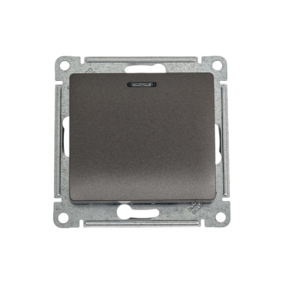 Переключатель Systeme Electric Glossa Графит 1-клавишный с подсветкой, сх.6а,10AX SE GSL001363