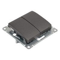 Переключатель Systeme Electric Glossa Графит 2-клавишный, сх.6,10AX SE GSL001365