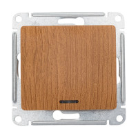 Переключатель Systeme Electric Glossa Дерево Дуб 1-клавишный с подсветкой, сх.6а SE GSL000563