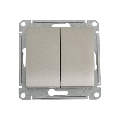 Переключатель Systeme Electric Glossa Платина 2-клавишный, сх.6, 10AX SE GSL001265