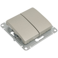 Переключатель Systeme Electric Glossa Платина 2-клавишный, сх.6, 10AX SE GSL001265