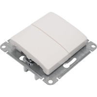 Переключатель Systeme Electric Glossa Молочный 2-клавишный, сх.6, 10AX SE GSL000965