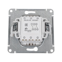 Переключатель Systeme Electric Glossa Молочный 2-клавишный, сх.6, 10AX SE GSL000965