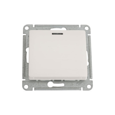 Переключатель Systeme Electric Glossa Молочный 1-клавишный с подсветкой, сх.6а,10AX SE GSL000963