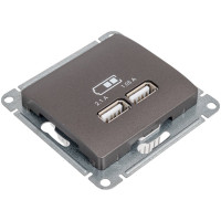 Розетка Systeme Electric Glossa Графит USB 5В (2100мА), 2х5В (1050мА) SE GSL001333