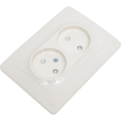 Розетка Systeme Electric Blanca внутр Молочная 2-ая б/з со шторками, 16А, 250В SE BLNRS000122