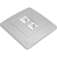 Компьютерная розетка Systeme Electric Blanca внутр Алюминий 2-ая RJ45 SE BLNIS045453