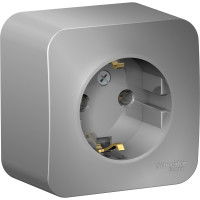 Розетка Systeme Electric Blanca наруж Алюминий с/з без шторок, 16А, 250В SE BLNRA010103