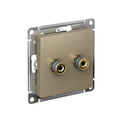 Аудиорозетка Systeme Electric AtlasDesign Шампань двухместная SE ATN000587