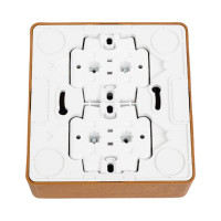 Наружная розетка Systeme Electric Этюд Дача Бук 4-ая с заземлением, со шторками SE PA16-208T