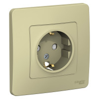 Розетка Systeme Electric Blanca внутр Беж с/з со шторками, 16А, 250В SE BLNRS001117