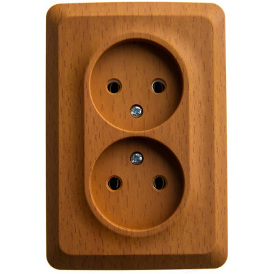 Наружная розетка Systeme Electric Этюд Бук 2-ая угловая без заземления, без шторок 16А 250B SE PA16-105T